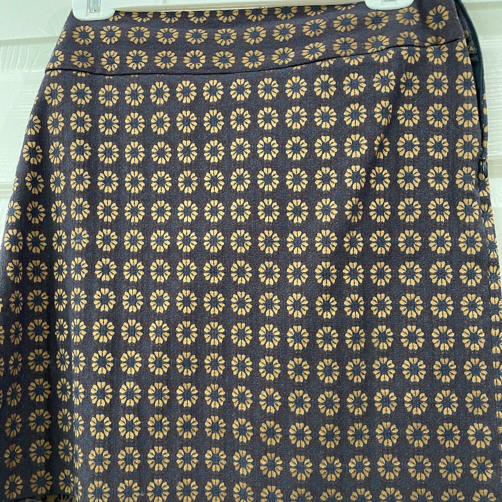 Loft Skirt, NWT, Item #17083638, Navy blue background with golden design
